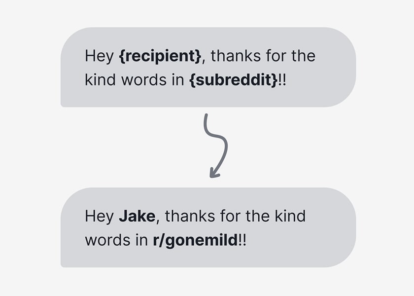 Every message you send is unique and personal, so the user has no idea it’s not just for them.