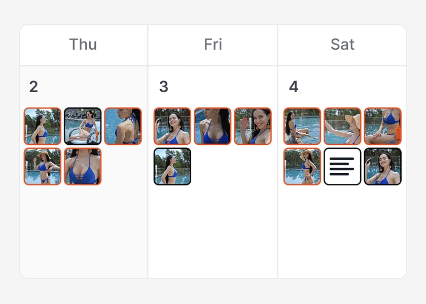 View posts for the whole month on a clean OnlyFans content calendar. Redgifs links show previews too.