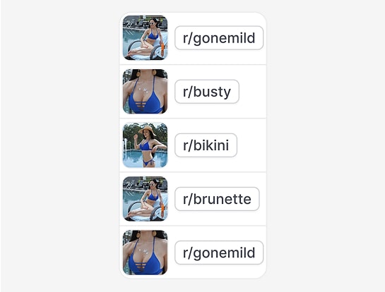 Order the posts in a non-spammy way. Caption, content, or subreddit is never repeated back to back.